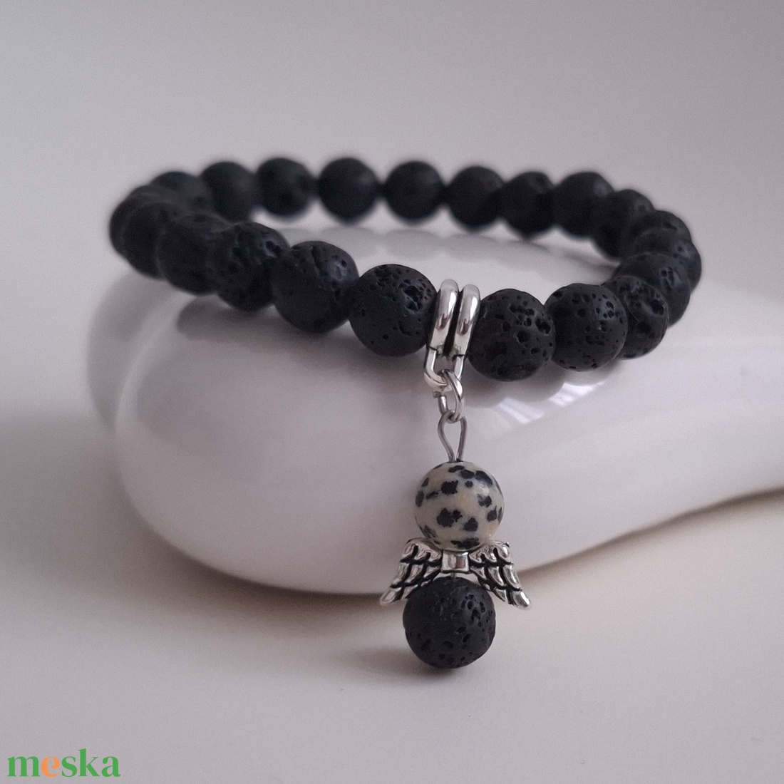 Angyali oltalom karkötő - ékszer - karkötő - karkötő medállal - Meska.hu