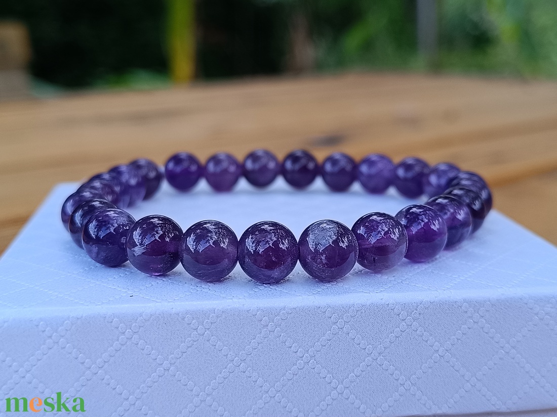 Brazil Ametiszt Ásvány Karkötő - ékszer - karkötő - ásványkarkötő - Meska.hu