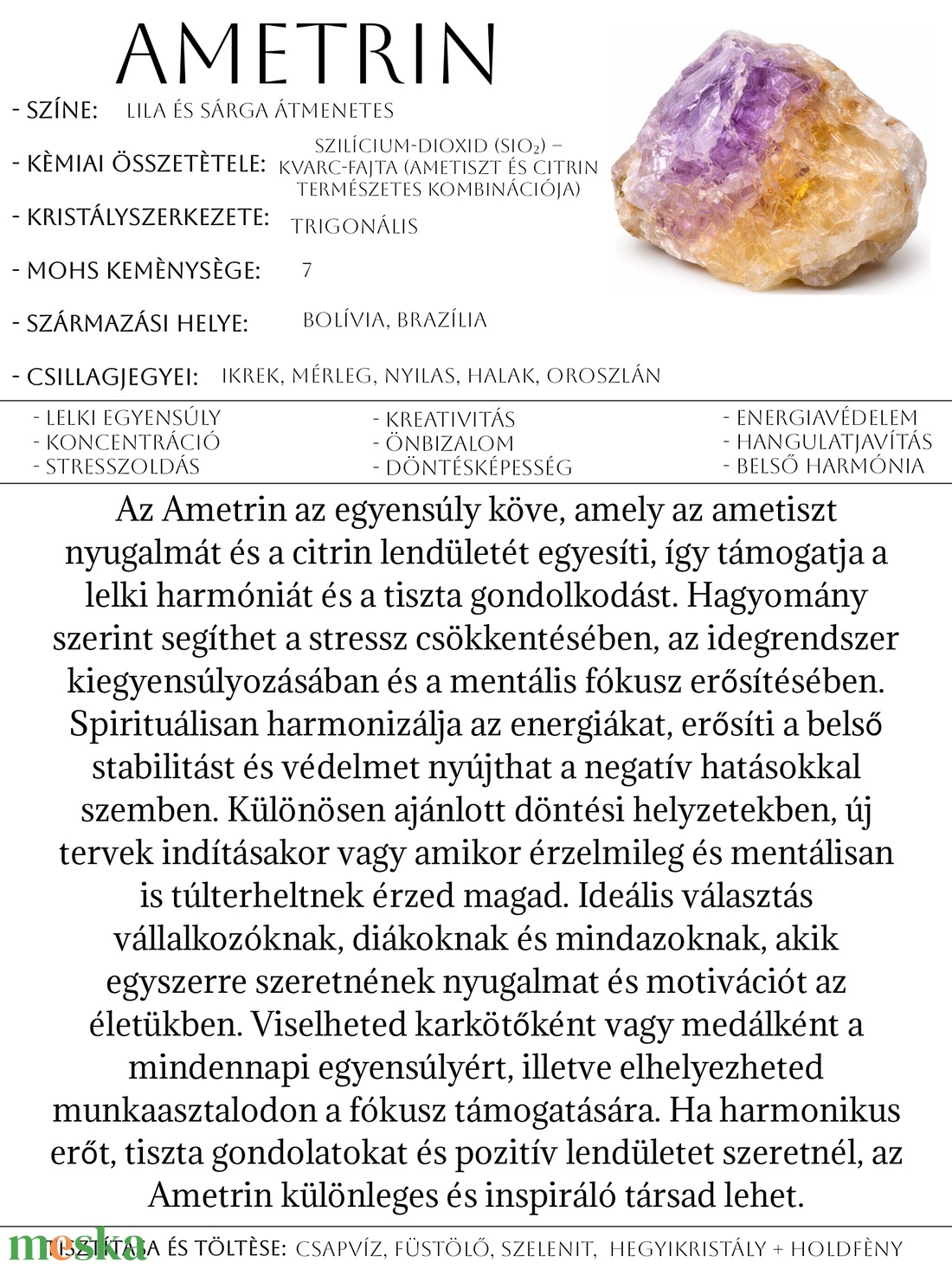 Ametrin Ásvány Karkötő - ékszer - karkötő - ásványkarkötő - Meska.hu