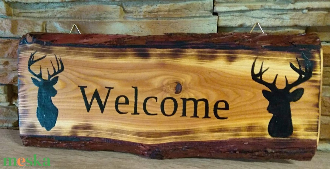 Welcome felirattal és szarvas sziluettel díszített kézműves üdvözlő tábla - otthon & életmód - ház & kert - isten hozott tábla - Meska.hu Welcome felirattal és szarvas sziluettel díszített kézműves üdvözlő tábla - otthon & életmód - ház & kert - isten hozott tábla - Meska.hu