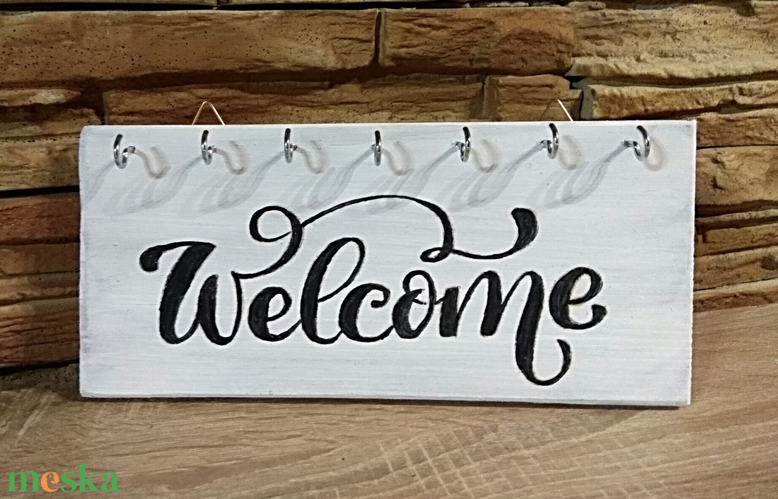 Welcome felül akasztós kulcstartó - otthon & életmód - dekoráció - fali és függő dekoráció - fali kulcstartó - Meska.hu Welcome felül akasztós kulcstartó - otthon & életmód - dekoráció - fali és függő dekoráció - fali kulcstartó - Meska.hu
