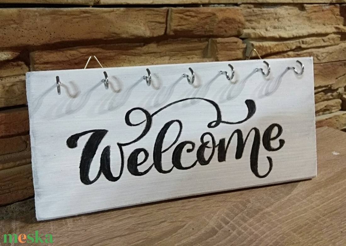 Welcome felül akasztós kulcstartó - otthon & életmód - dekoráció - fali és függő dekoráció - fali kulcstartó - Meska.hu Welcome felül akasztós kulcstartó - otthon & életmód - dekoráció - fali és függő dekoráció - fali kulcstartó - Meska.hu