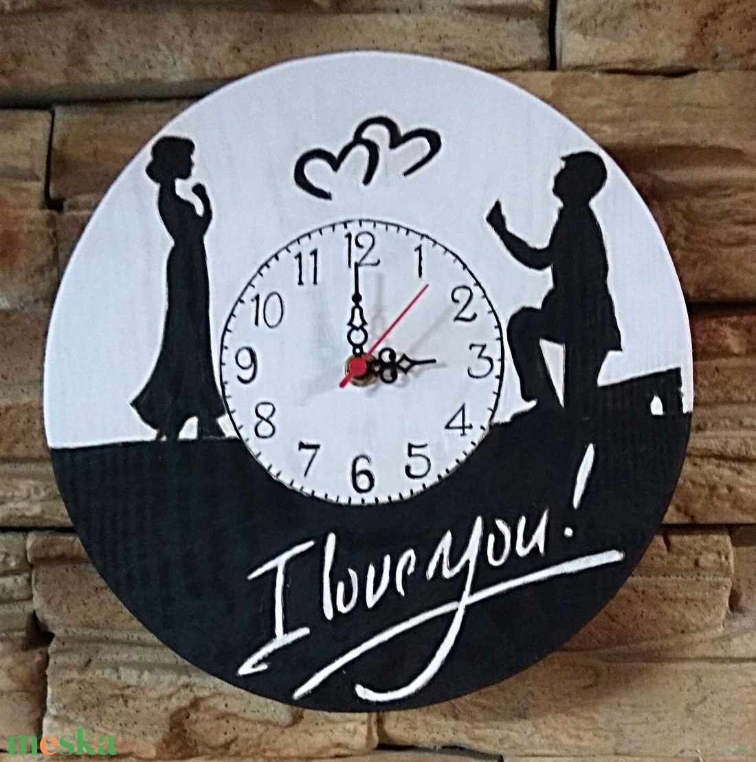 I love you kézműves fa falióra  - otthon & életmód - dekoráció - fali és függő dekoráció - falióra & óra - Meska.hu