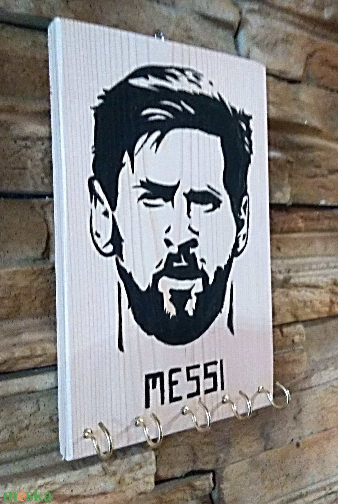 Fali kulcstartó Messi  - otthon & életmód - dekoráció - fali és függő dekoráció - fali kulcstartó - Meska.hu