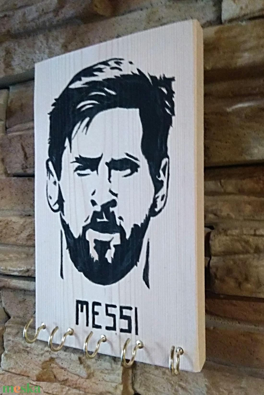 Fali kulcstartó Messi  - otthon & életmód - dekoráció - fali és függő dekoráció - fali kulcstartó - Meska.hu