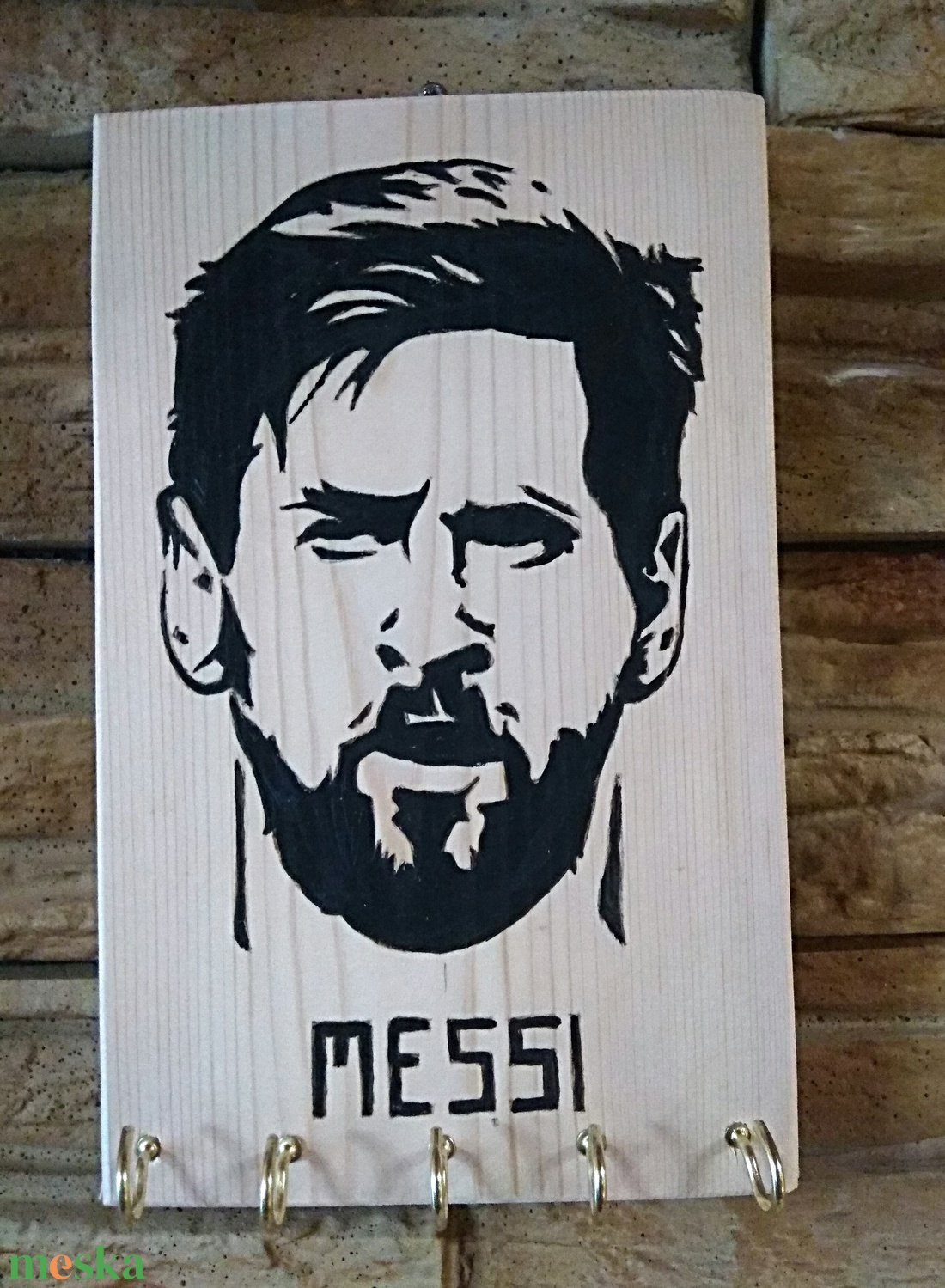 Fali kulcstartó Messi  - otthon & életmód - dekoráció - fali és függő dekoráció - fali kulcstartó - Meska.hu