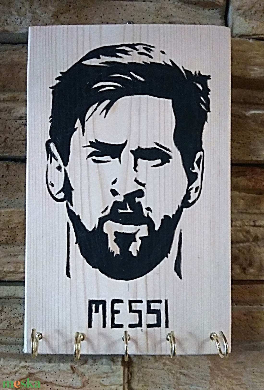 Fali kulcstartó Messi  - otthon & életmód - dekoráció - fali és függő dekoráció - fali kulcstartó - Meska.hu