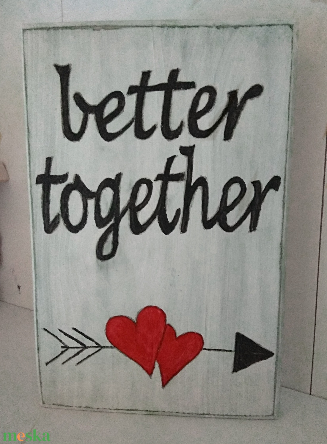 Valentin napi vintage stílusú  tábla  - otthon & életmód - dekoráció - kép & falikép - 3d képek - Meska.hu