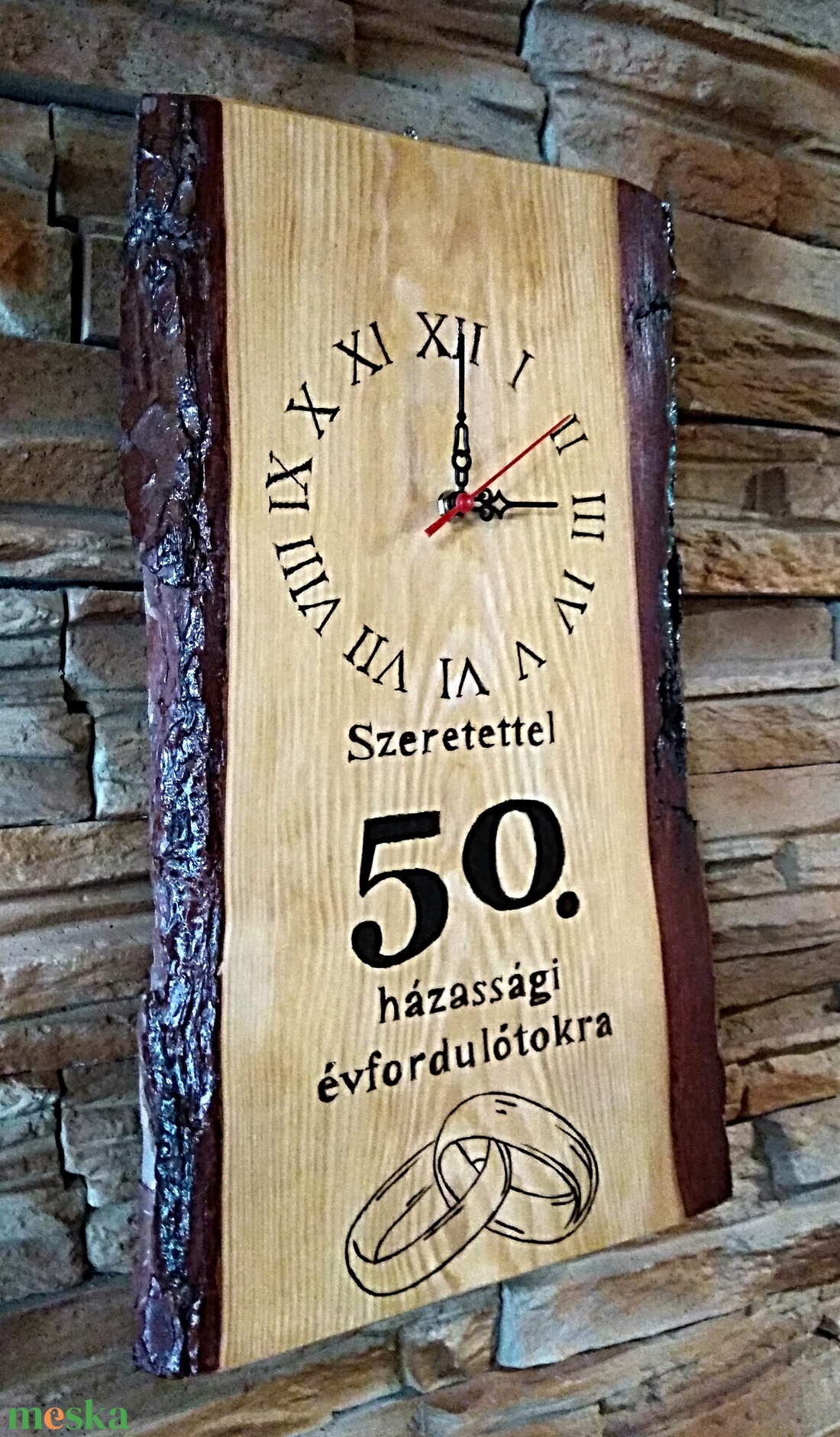 Falióra 50.házassági évforduló alkalmából  - otthon & életmód - dekoráció - fali és függő dekoráció - falióra & óra - Meska.hu