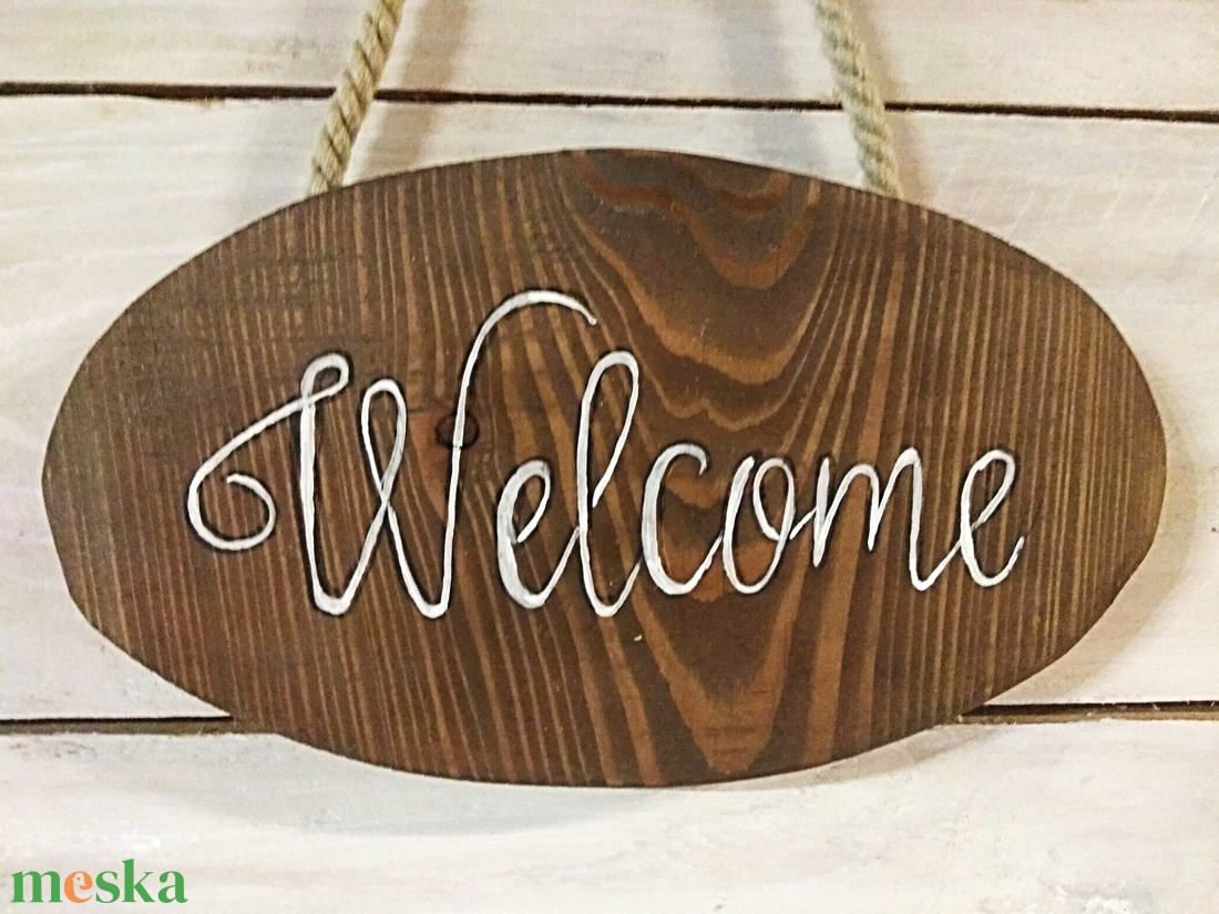 Welcome üdvözlő tábla dió színben - otthon & életmód - ház & kert - isten hozott tábla - Meska.hu Welcome üdvözlő tábla dió színben - otthon & életmód - ház & kert - isten hozott tábla - Meska.hu