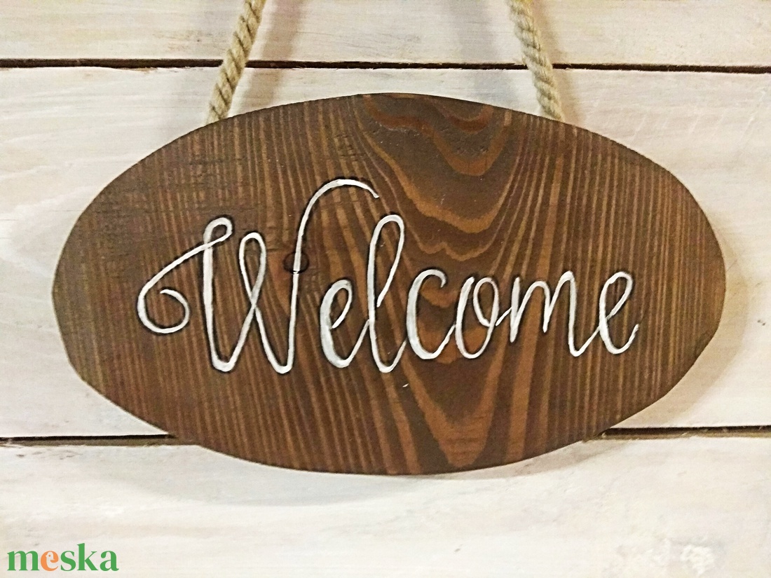 Welcome üdvözlő tábla dió színben - otthon & életmód - ház & kert - isten hozott tábla - Meska.hu Welcome üdvözlő tábla dió színben - otthon & életmód - ház & kert - isten hozott tábla - Meska.hu