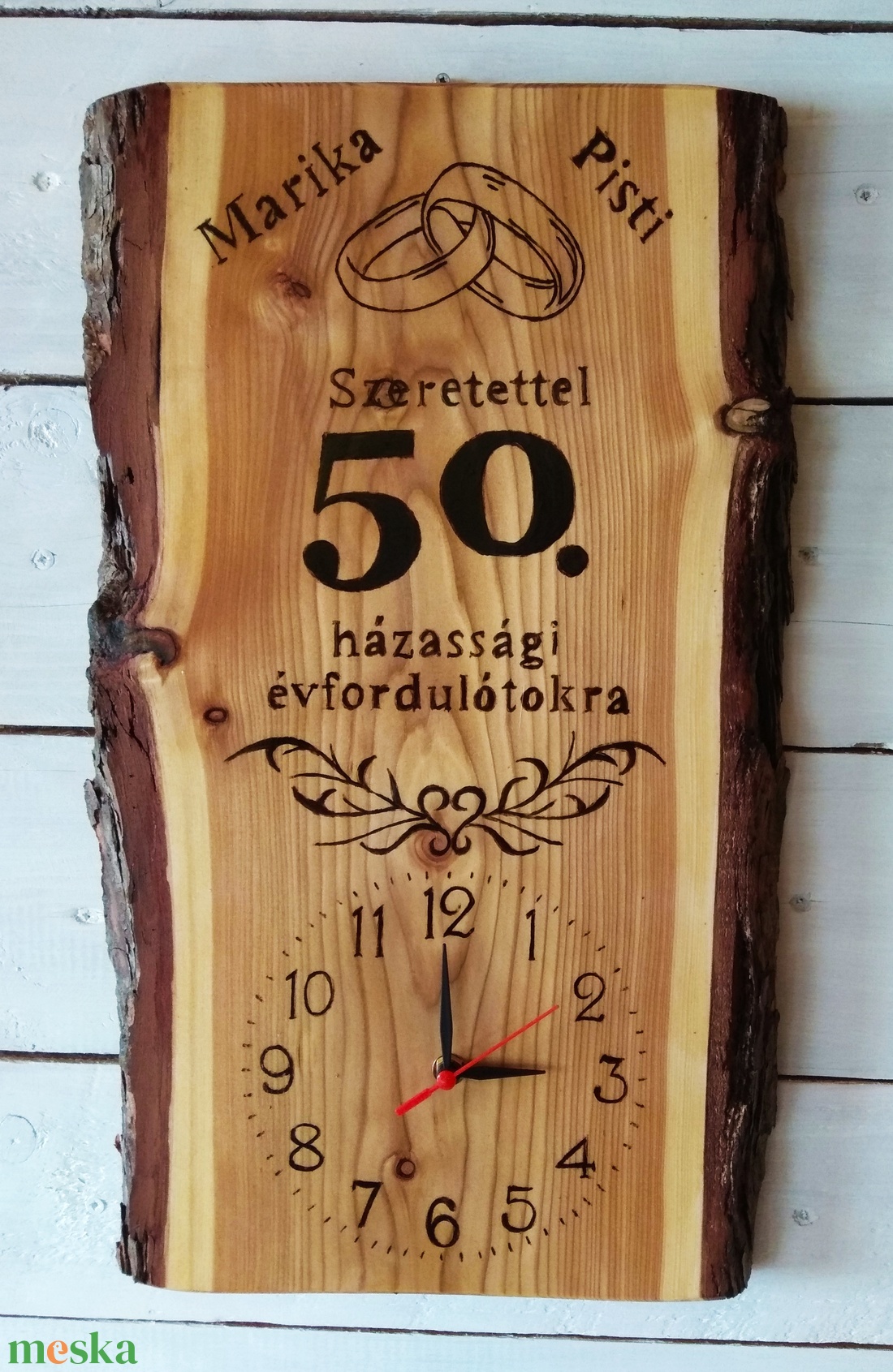 Vörösfenyő falióra házassági évfordulóra nevekkel - otthon & életmód - dekoráció - fali és függő dekoráció - falióra & óra - Meska.hu Vörösfenyő falióra házassági évfordulóra nevekkel - otthon & életmód - dekoráció - fali és függő dekoráció - falióra & óra - Meska.hu
