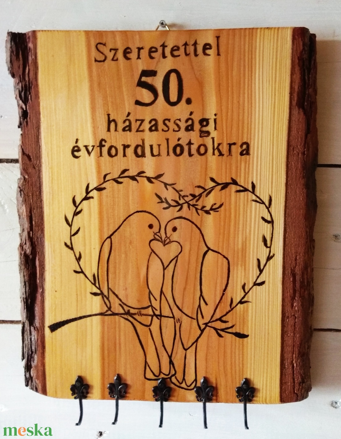 Vörösfenyő kulcstartó házassági évforduló alkalmából - otthon & életmód - dekoráció - fali és függő dekoráció - fali kulcstartó - Meska.hu Vörösfenyő kulcstartó házassági évforduló alkalmából - otthon & életmód - dekoráció - fali és függő dekoráció - fali kulcstartó - Meska.hu