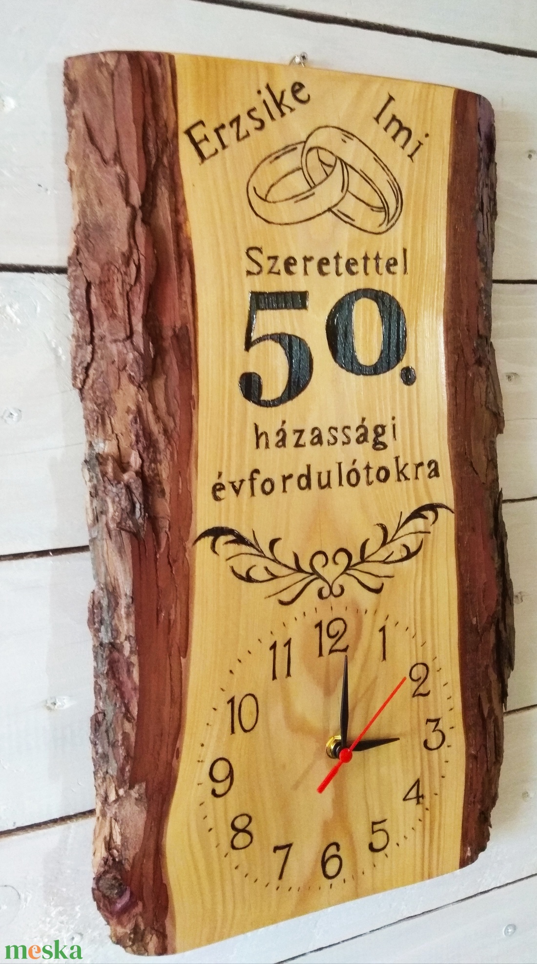 Vörösfenyő falióra házassági évforduló alkalmából nevekkel - otthon & életmód - dekoráció - fali és függő dekoráció - falióra & óra - Meska.hu Vörösfenyő falióra házassági évforduló alkalmából nevekkel - otthon & életmód - dekoráció - fali és függő dekoráció - falióra & óra - Meska.hu