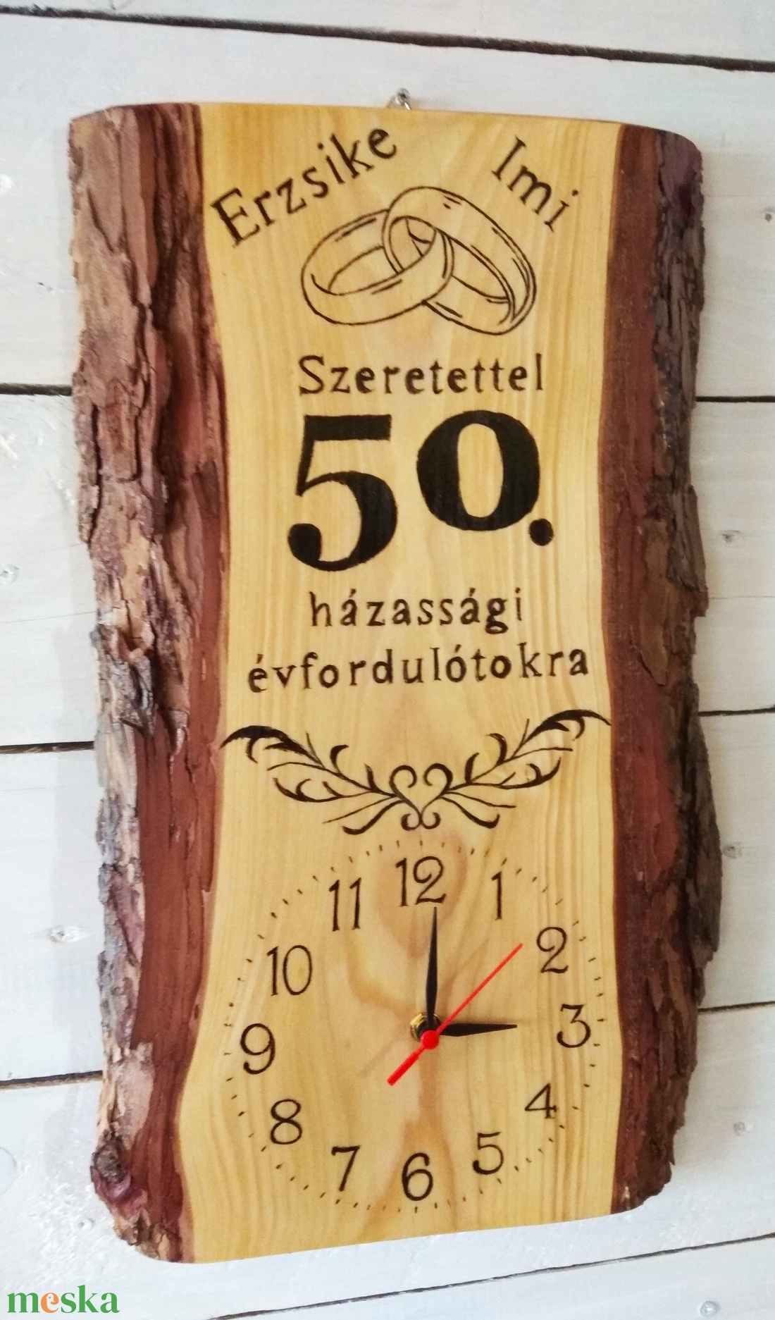 Vörösfenyő falióra házassági évforduló alkalmából nevekkel - otthon & életmód - dekoráció - fali és függő dekoráció - falióra & óra - Meska.hu Vörösfenyő falióra házassági évforduló alkalmából nevekkel - otthon & életmód - dekoráció - fali és függő dekoráció - falióra & óra - Meska.hu