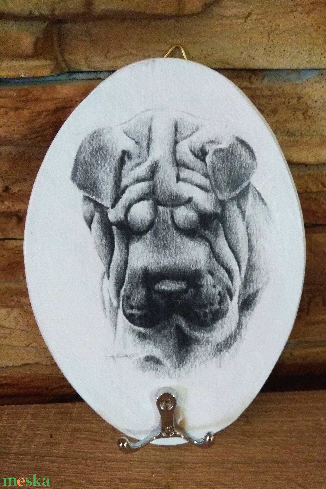 Fali póráz tartó Shar Pei kutyussal  - otthon & életmód - tárolás & rendszerezés - fali tároló - Meska.hu