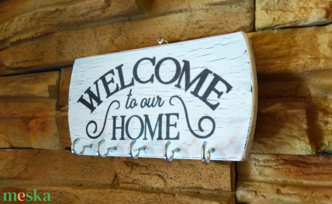 Vintage stílusú Welcome home fali kulcstartó - otthon & életmód - dekoráció - fali és függő dekoráció - fali kulcstartó - Meska.hu Vintage stílusú Welcome home fali kulcstartó - otthon & életmód - dekoráció - fali és függő dekoráció - fali kulcstartó - Meska.hu