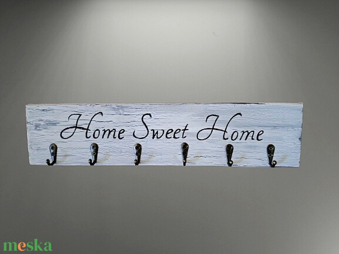 Home sweet home vintage stílusú fali kulcstartó  - otthon & életmód - dekoráció - fali és függő dekoráció - fali kulcstartó - Meska.hu