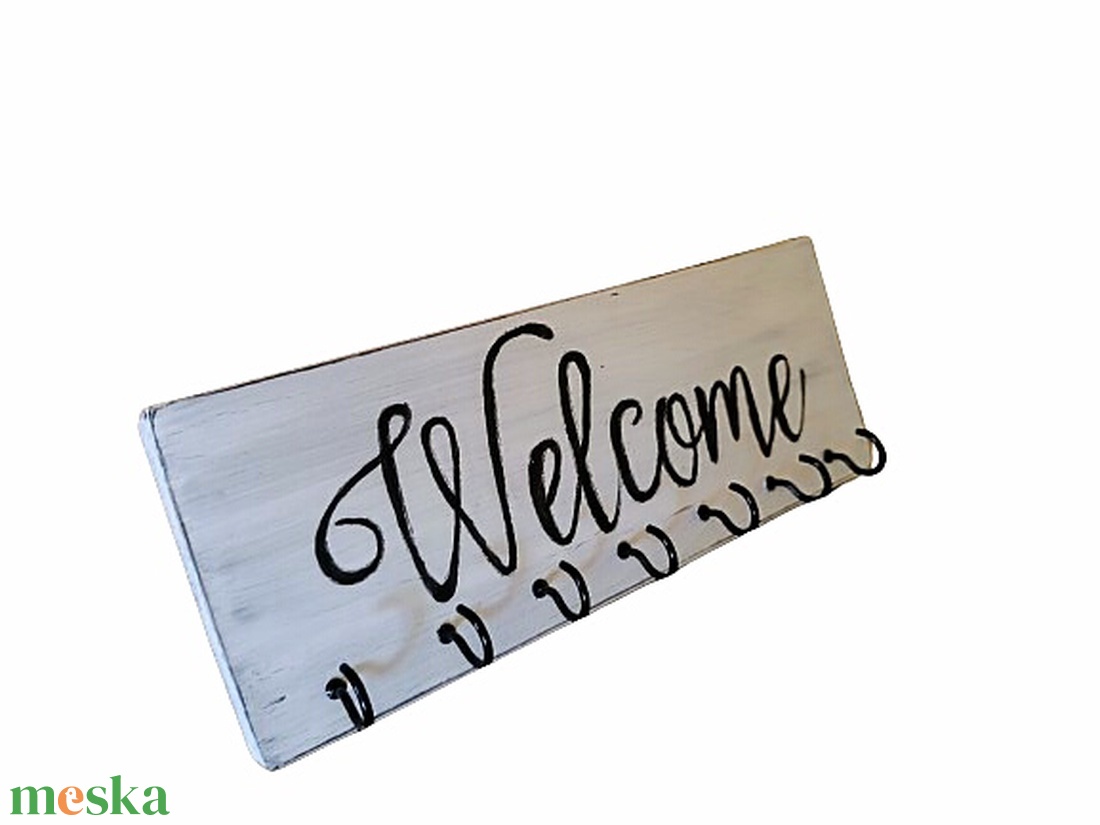 Welcome fehér fa, vintage stílusú fali kulcstartó - otthon & életmód - dekoráció - fali és függő dekoráció - fali kulcstartó - Meska.hu Welcome fehér fa, vintage stílusú fali kulcstartó - otthon & életmód - dekoráció - fali és függő dekoráció - fali kulcstartó - Meska.hu