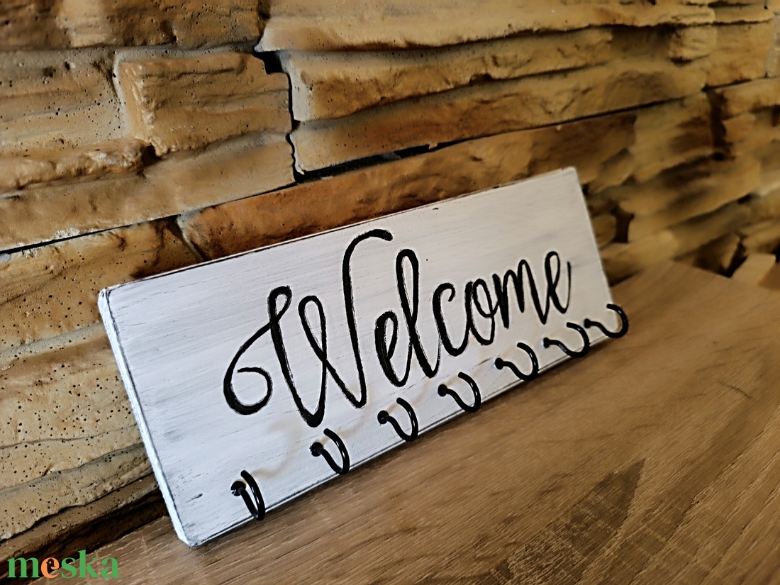 Welcome fehér fa, vintage stílusú fali kulcstartó - otthon & életmód - dekoráció - fali és függő dekoráció - fali kulcstartó - Meska.hu Welcome fehér fa, vintage stílusú fali kulcstartó - otthon & életmód - dekoráció - fali és függő dekoráció - fali kulcstartó - Meska.hu