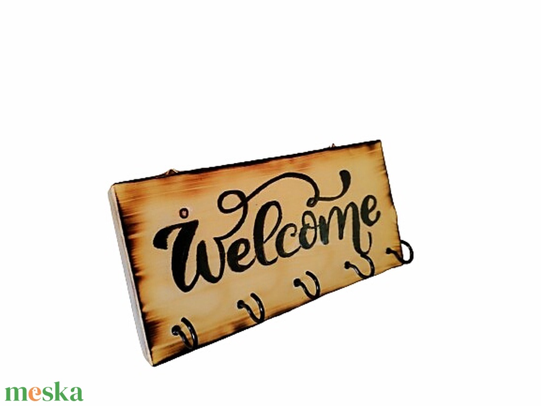 Fa fali kulcstartó Welcome felirattal - otthon & életmód - dekoráció - fali és függő dekoráció - fali kulcstartó - Meska.hu Fa fali kulcstartó Welcome felirattal - otthon & életmód - dekoráció - fali és függő dekoráció - fali kulcstartó - Meska.hu