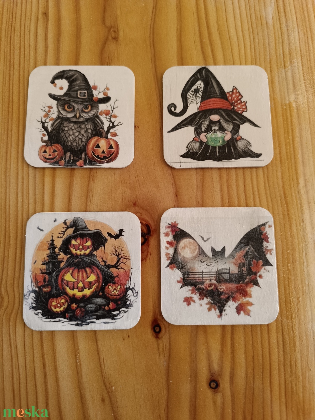 4 darabos Halloween-i hűtőmágnes szett  - otthon & életmód - konyhafelszerelés, tálalás - konyhai dekoráció - hűtőmágnes - Meska.hu