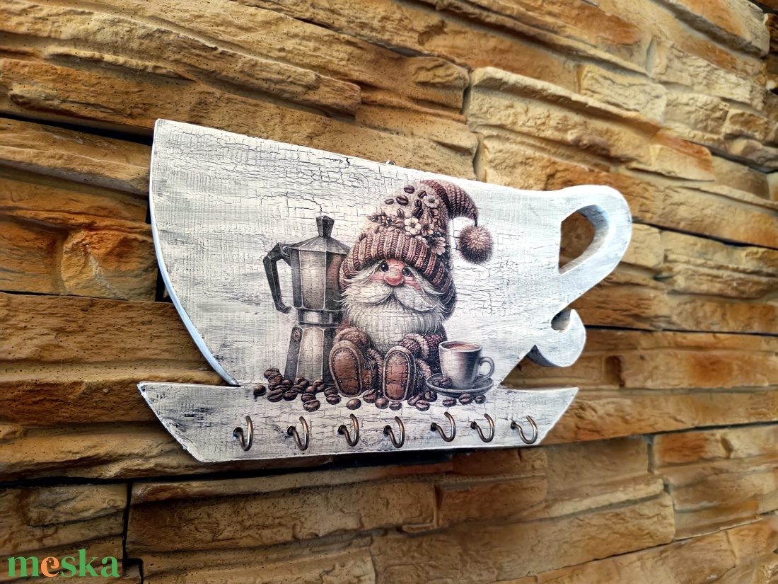 Konyhai akasztós tároló aranyos kávézó manóval  - otthon & életmód - konyhafelszerelés, tálalás - konyhai tárolás - tea & kávé tárolás - Meska.hu