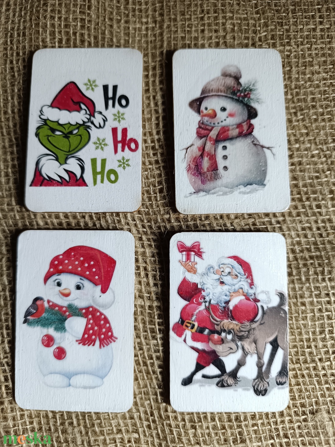 4 darabos karácsonyi hűtőmágnes szett  - karácsony - karácsonyi lakásdekoráció - karácsonyi lakásdíszek - Meska.hu