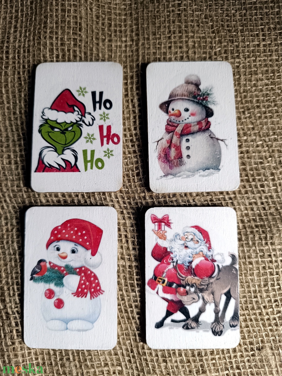 4 darabos karácsonyi hűtőmágnes szett  - karácsony - karácsonyi lakásdekoráció - karácsonyi lakásdíszek - Meska.hu