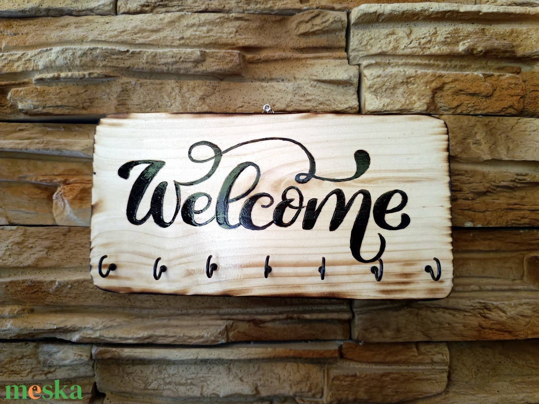 Welcome fa fali kulcstartó - otthon & életmód - dekoráció - fali és függő dekoráció - fali kulcstartó - Meska.hu Welcome fa fali kulcstartó - otthon & életmód - dekoráció - fali és függő dekoráció - fali kulcstartó - Meska.hu