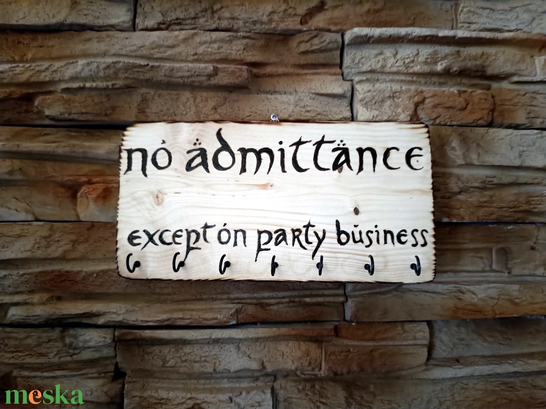 no admittance except on party business felirattal díszített fából készült fali kulcstartó - otthon & életmód - dekoráció - fali és függő dekoráció - fali kulcstartó - Meska.hu no admittance except on party business felirattal díszített fából készült fali kulcstartó - otthon & életmód - dekoráció - fali és függő dekoráció - fali kulcstartó - Meska.hu