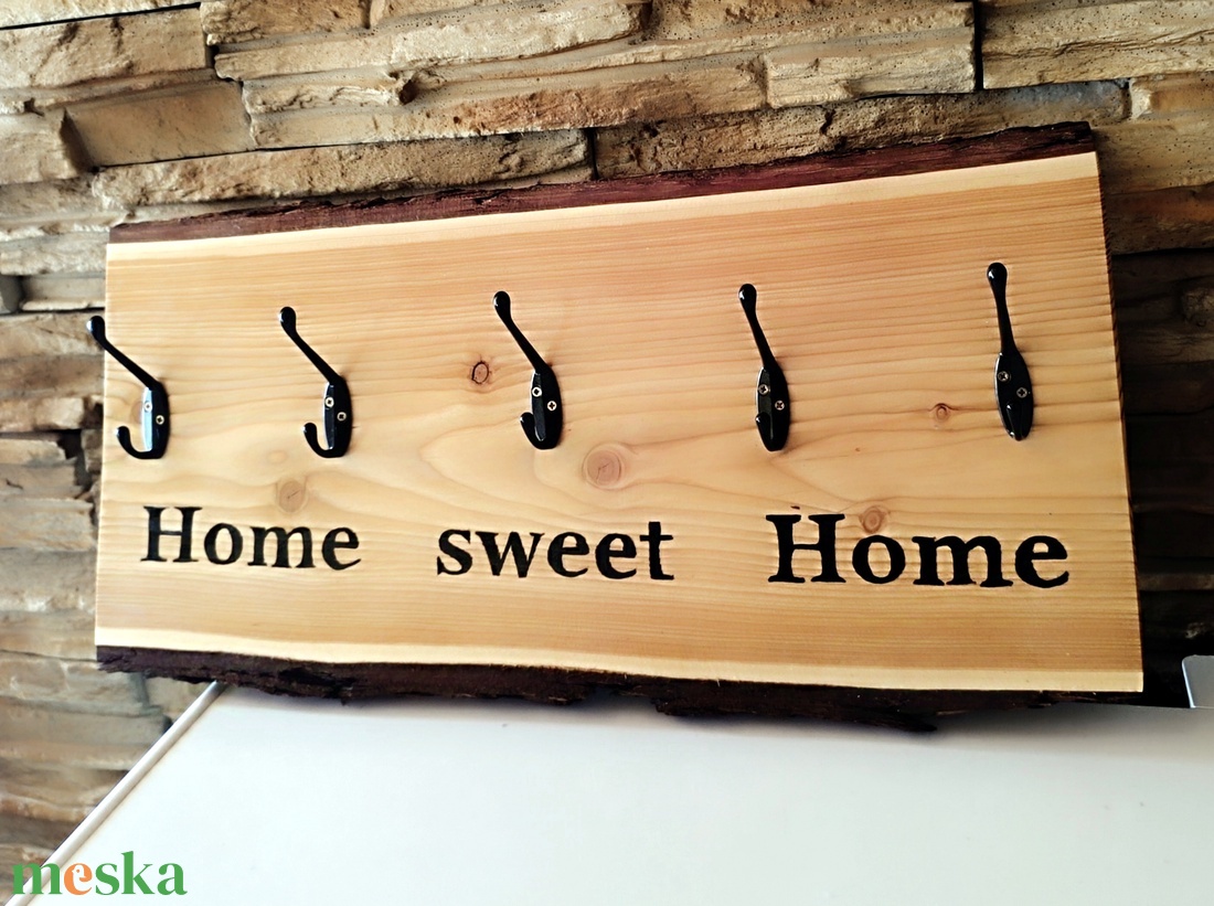 Home sweet home felirattal díszített fából készült fali kabát tároló - otthon & életmód - bútor - fogas - Meska.hu Home sweet home felirattal díszített fából készült fali kabát tároló - otthon & életmód - bútor - fogas - Meska.hu