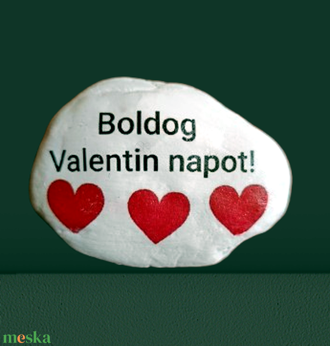 Boldog Valentin napot festett kő - otthon & életmód - dekoráció - asztal és polc dekoráció - kavics & kő - Meska.hu