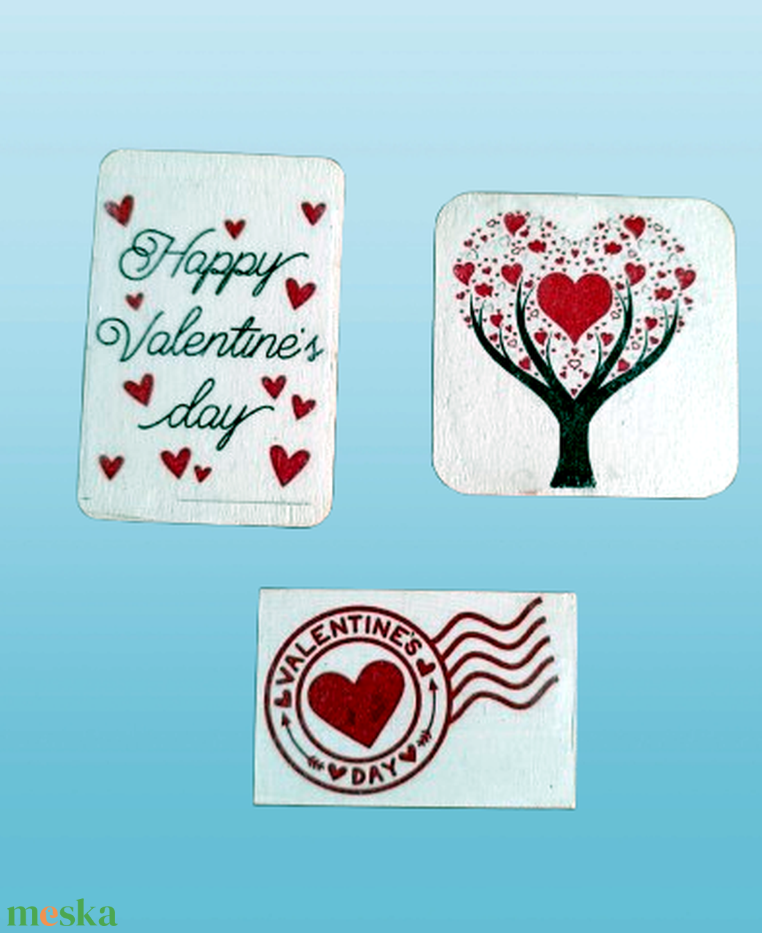 3 darabos hűtőmágnes szett Valentin nap alkalmából  - otthon & életmód - konyhafelszerelés, tálalás - konyhai dekoráció - hűtőmágnes - Meska.hu