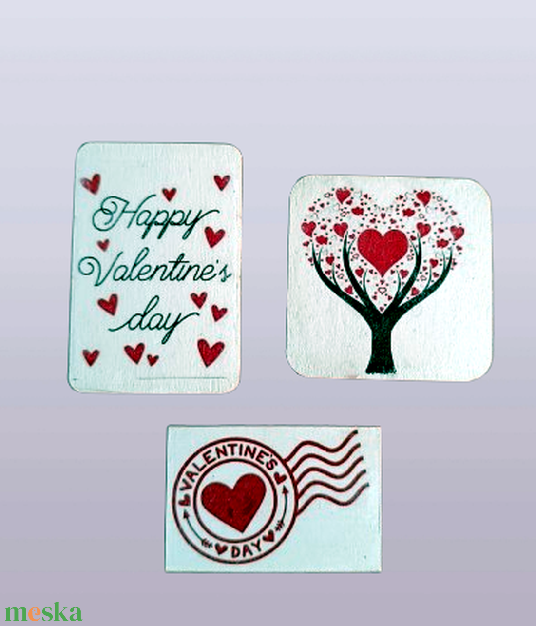 3 darabos hűtőmágnes szett Valentin nap alkalmából  - otthon & életmód - konyhafelszerelés, tálalás - konyhai dekoráció - hűtőmágnes - Meska.hu