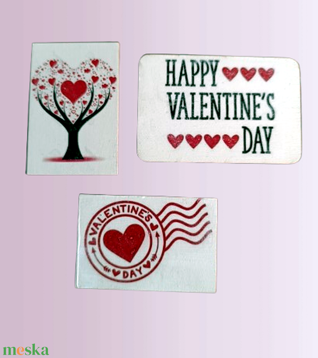 3 darabos hűtőmágnes szett Valentin nap alkalmából  - otthon & életmód - konyhafelszerelés, tálalás - konyhai dekoráció - hűtőmágnes - Meska.hu
