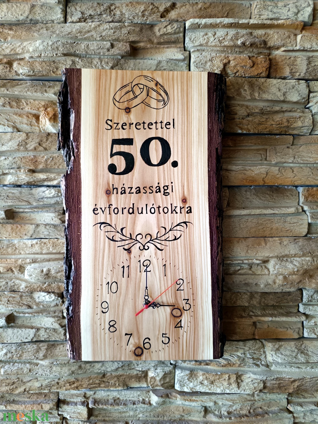 Fából készült falióra 50. házassági évforduló alkalmából - otthon & életmód - dekoráció - fali és függő dekoráció - falióra & óra - Meska.hu Fából készült falióra 50. házassági évforduló alkalmából - otthon & életmód - dekoráció - fali és függő dekoráció - falióra & óra - Meska.hu
