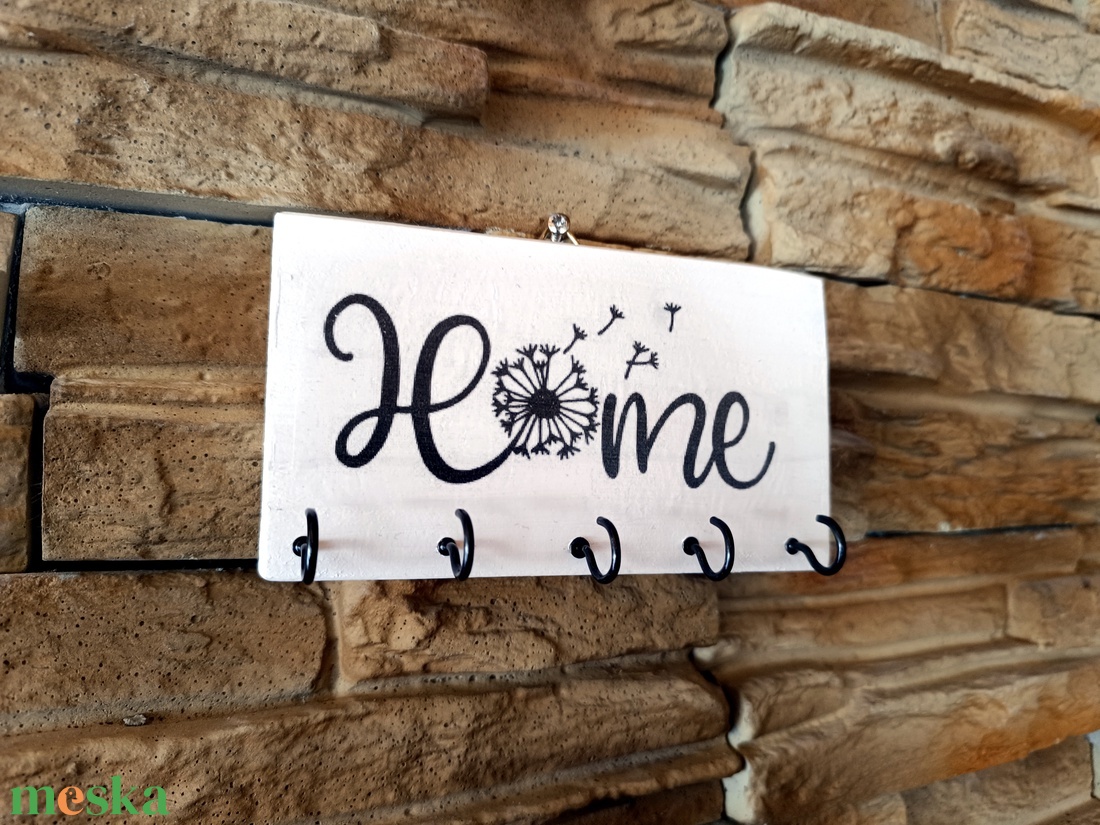 Home fehér fali kulcstartó  - otthon & életmód - dekoráció - fali és függő dekoráció - fali kulcstartó - Meska.hu