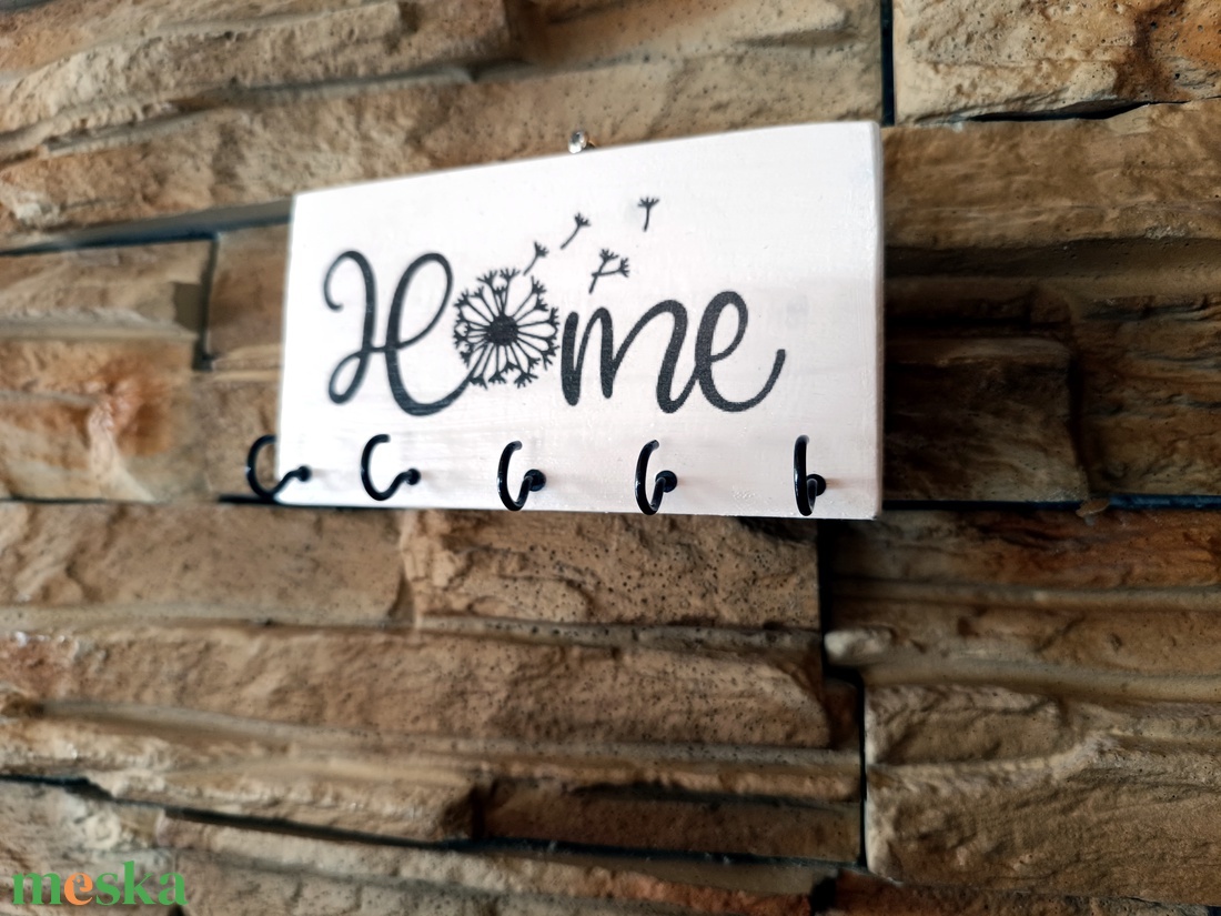 Home fehér fali kulcstartó  - otthon & életmód - dekoráció - fali és függő dekoráció - fali kulcstartó - Meska.hu