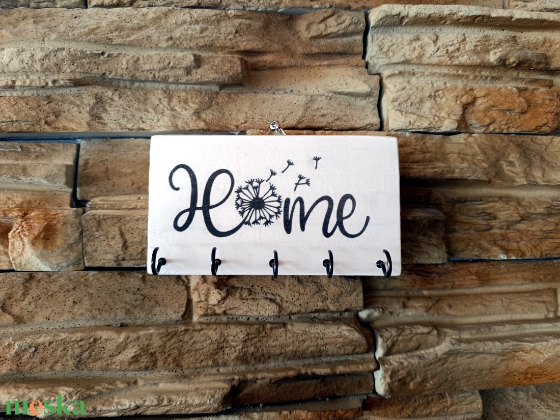 Home fehér fali kulcstartó  - otthon & életmód - dekoráció - fali és függő dekoráció - fali kulcstartó - Meska.hu