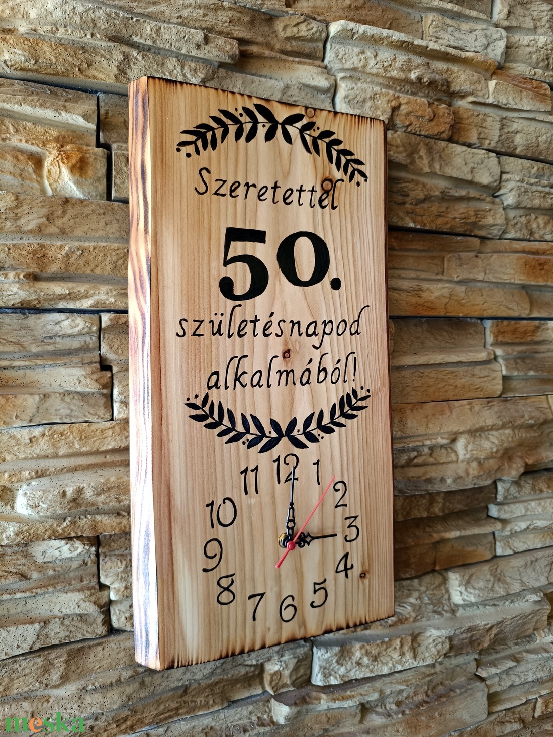 Fából készült kézműves falióra 50. születésnap alkalmából - otthon & életmód - dekoráció - fali és függő dekoráció - falióra & óra - Meska.hu Fából készült kézműves falióra 50. születésnap alkalmából - otthon & életmód - dekoráció - fali és függő dekoráció - falióra & óra - Meska.hu