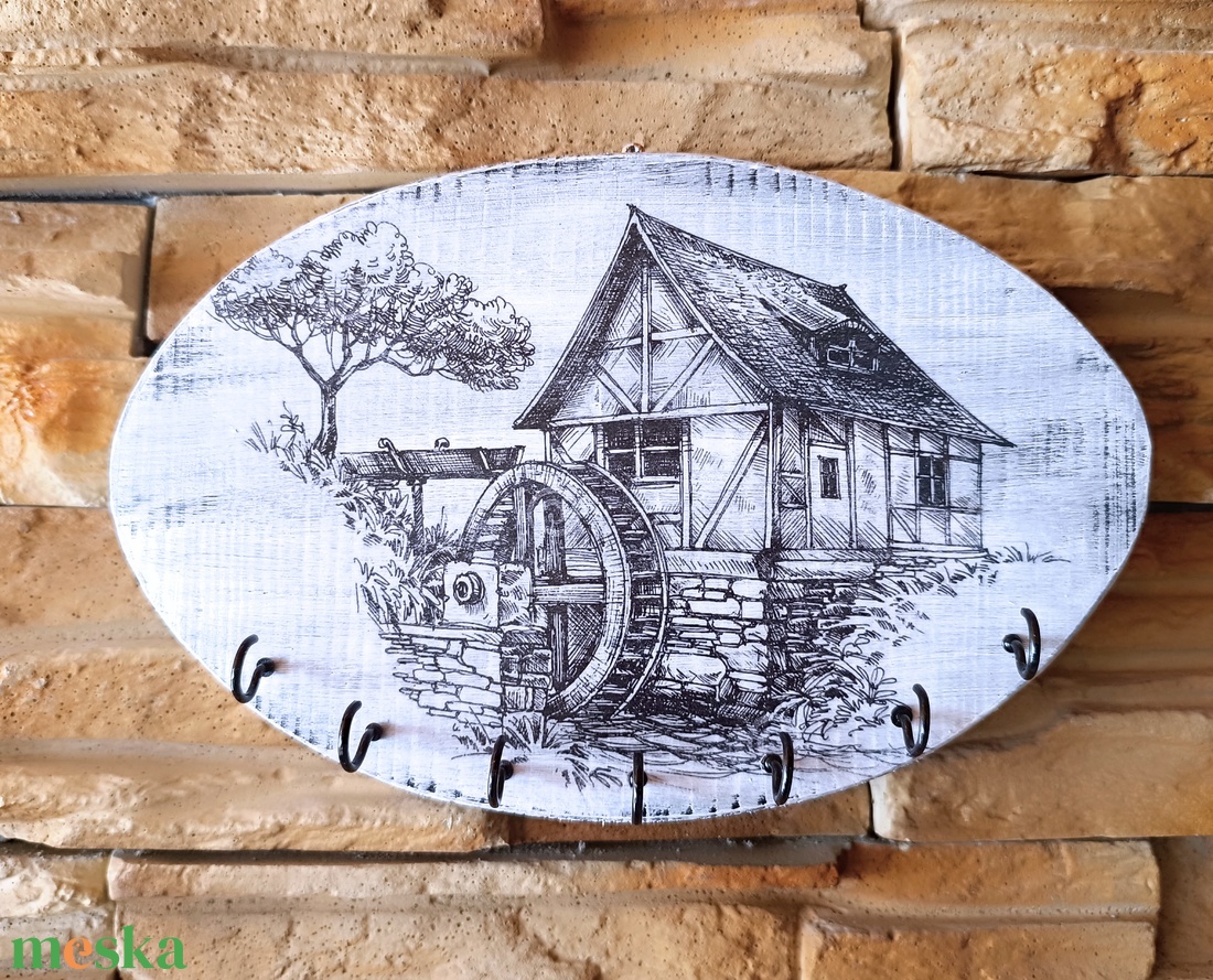 Vintage stílusú fali kulcstartó régi vizimalommal - otthon & életmód - dekoráció - fali és függő dekoráció - fali kulcstartó - Meska.hu Vintage stílusú fali kulcstartó régi vizimalommal - otthon & életmód - dekoráció - fali és függő dekoráció - fali kulcstartó - Meska.hu
