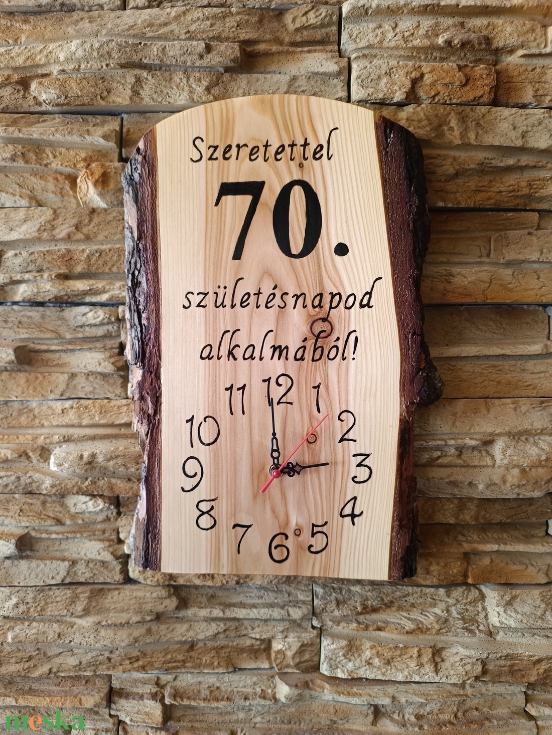 Egyedi,fából készült falióra 70.születésnap alkalmából  - otthon & életmód - dekoráció - fali és függő dekoráció - falióra & óra - Meska.hu