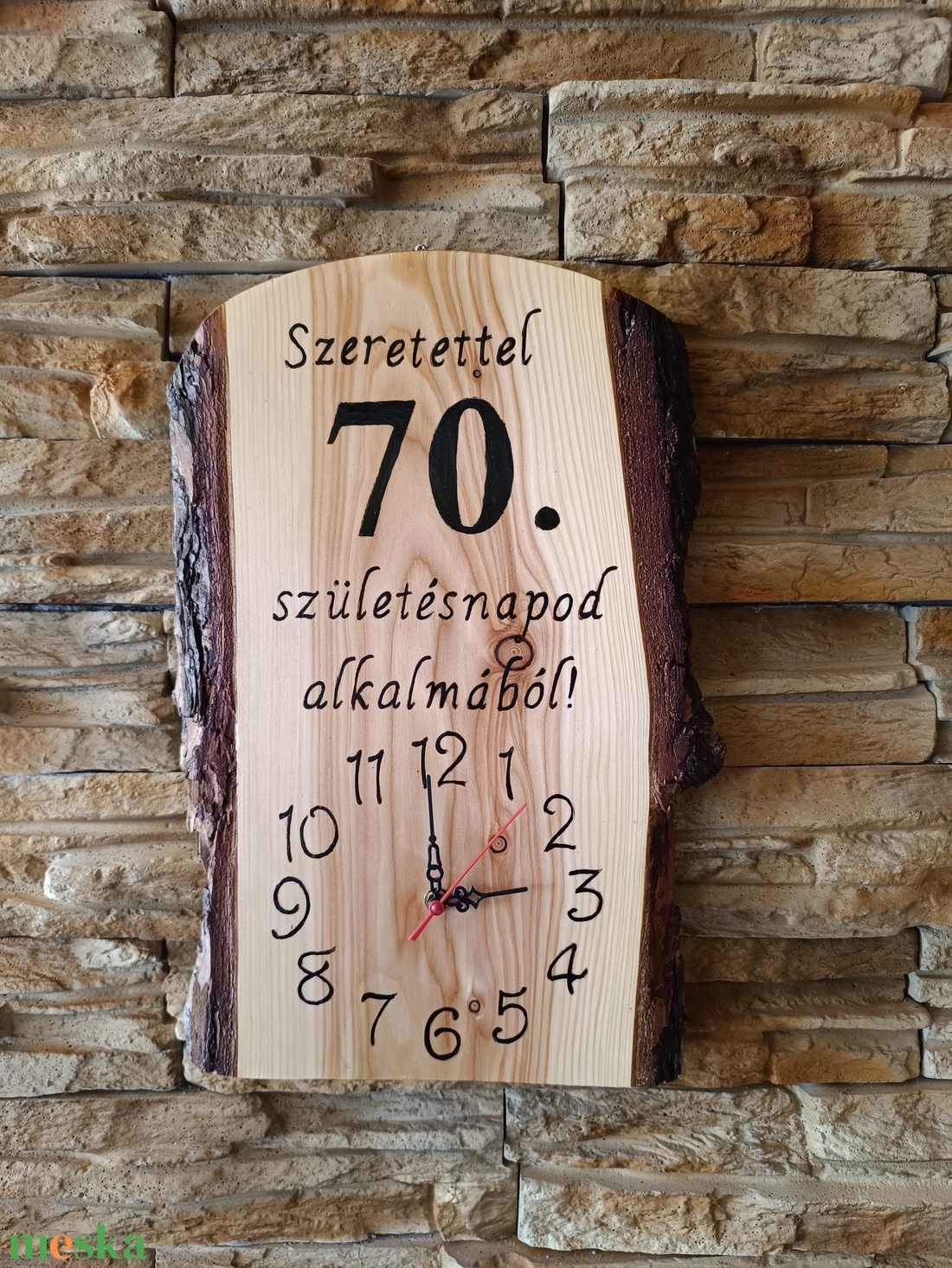 Egyedi,fából készült falióra 70.születésnap alkalmából  - otthon & életmód - dekoráció - fali és függő dekoráció - falióra & óra - Meska.hu