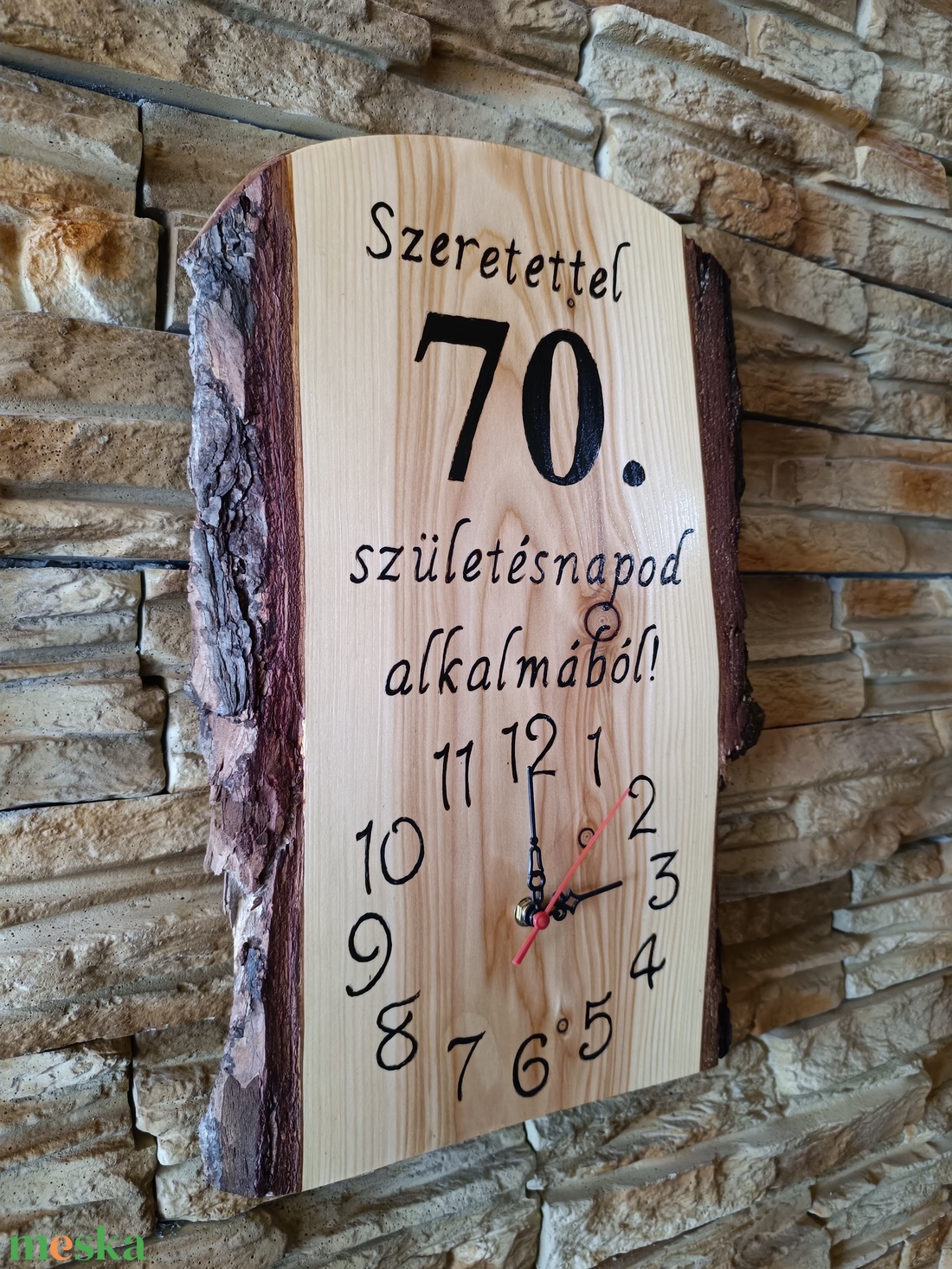 Egyedi,fából készült falióra 70.születésnap alkalmából  - otthon & életmód - dekoráció - fali és függő dekoráció - falióra & óra - Meska.hu