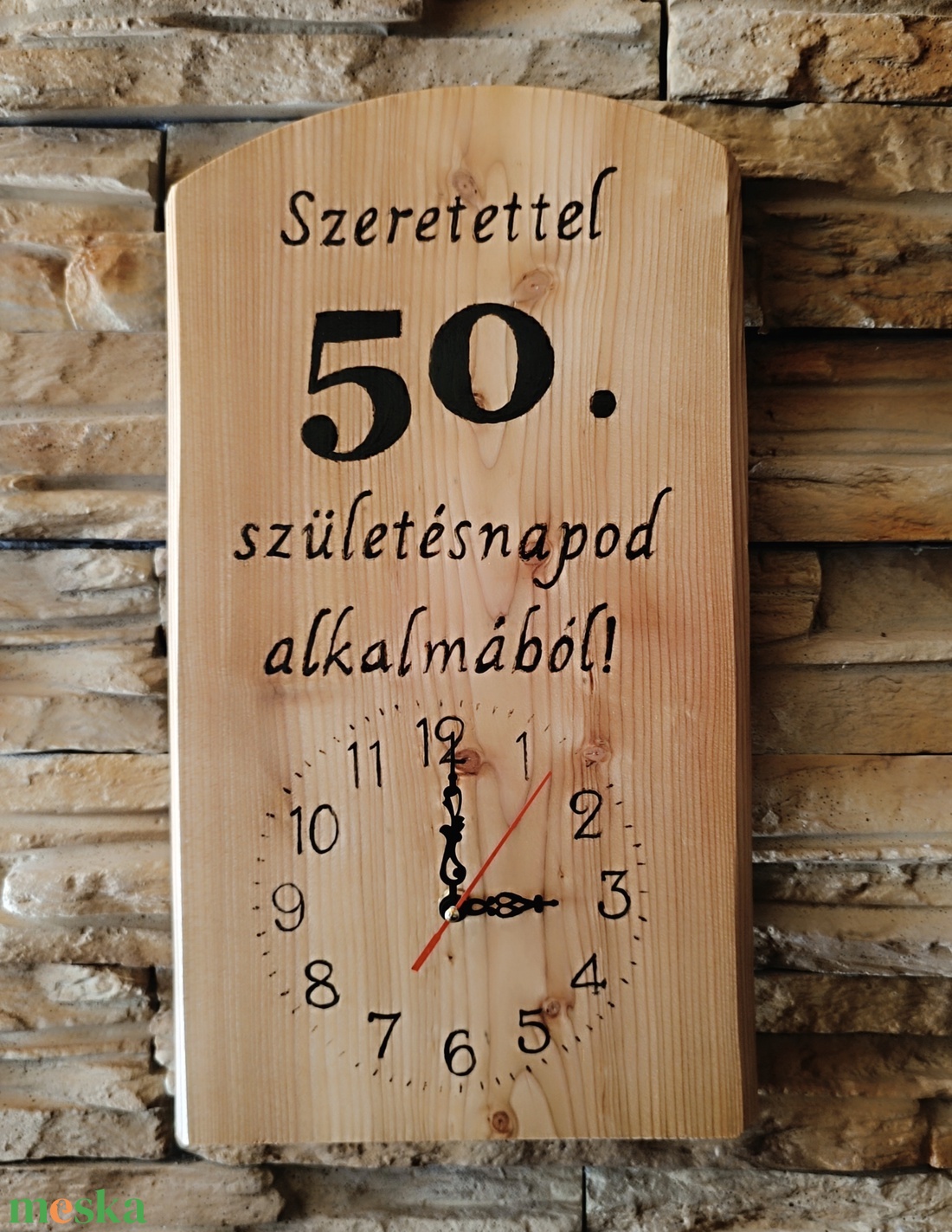 Fa falióra 50.  születésnap alkalmából  - otthon & életmód - dekoráció - fali és függő dekoráció - falióra & óra - Meska.hu