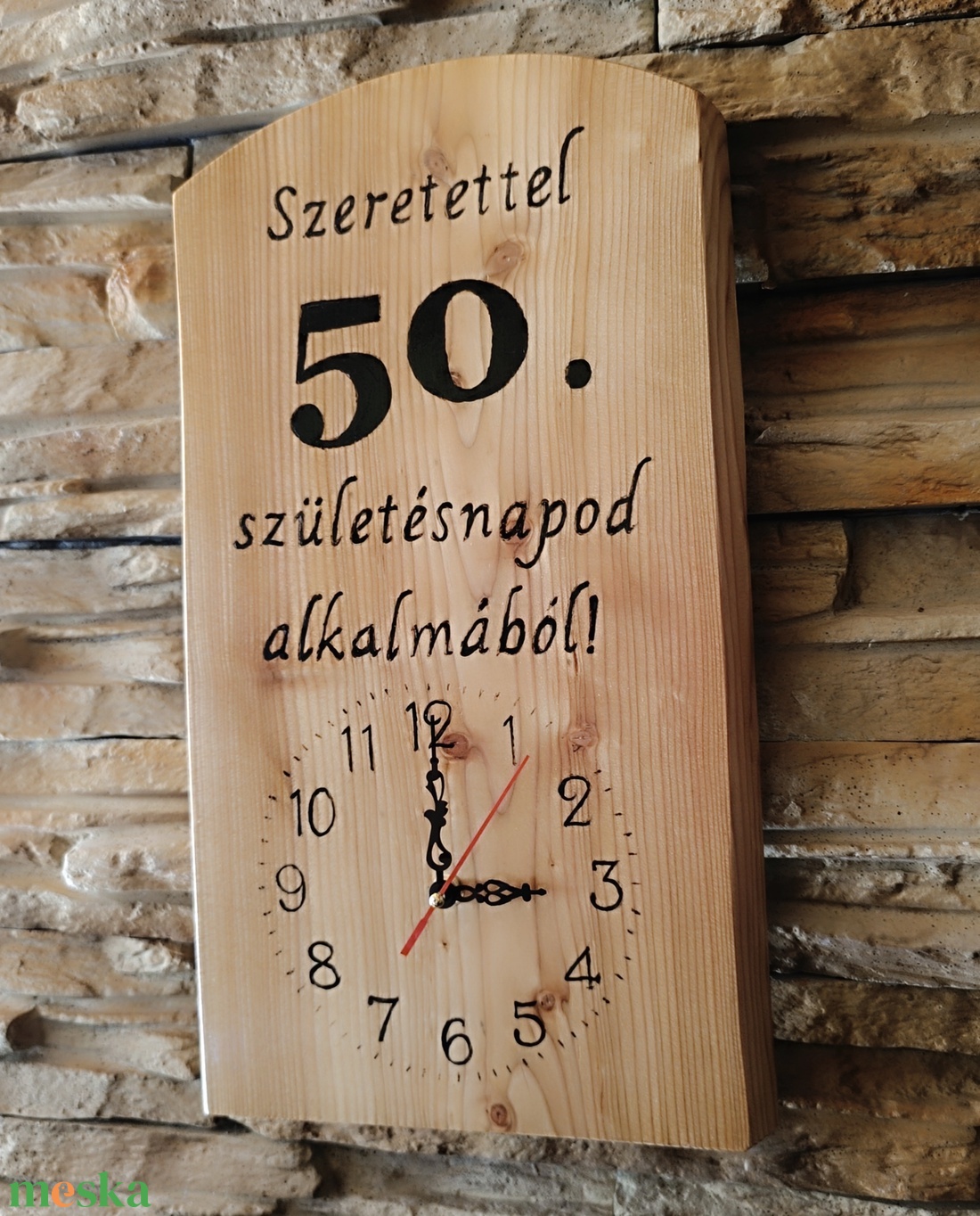 Fa falióra 50.  születésnap alkalmából  - otthon & életmód - dekoráció - fali és függő dekoráció - falióra & óra - Meska.hu