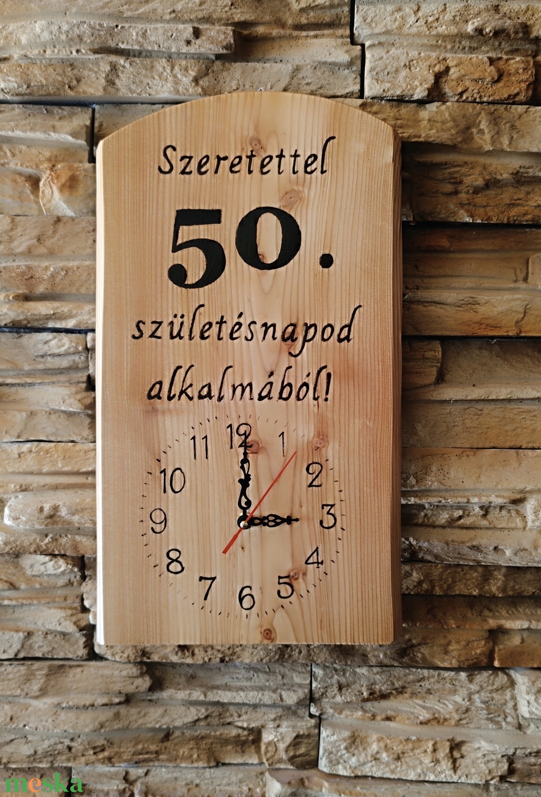 Fa falióra 50.  születésnap alkalmából  - otthon & életmód - dekoráció - fali és függő dekoráció - falióra & óra - Meska.hu