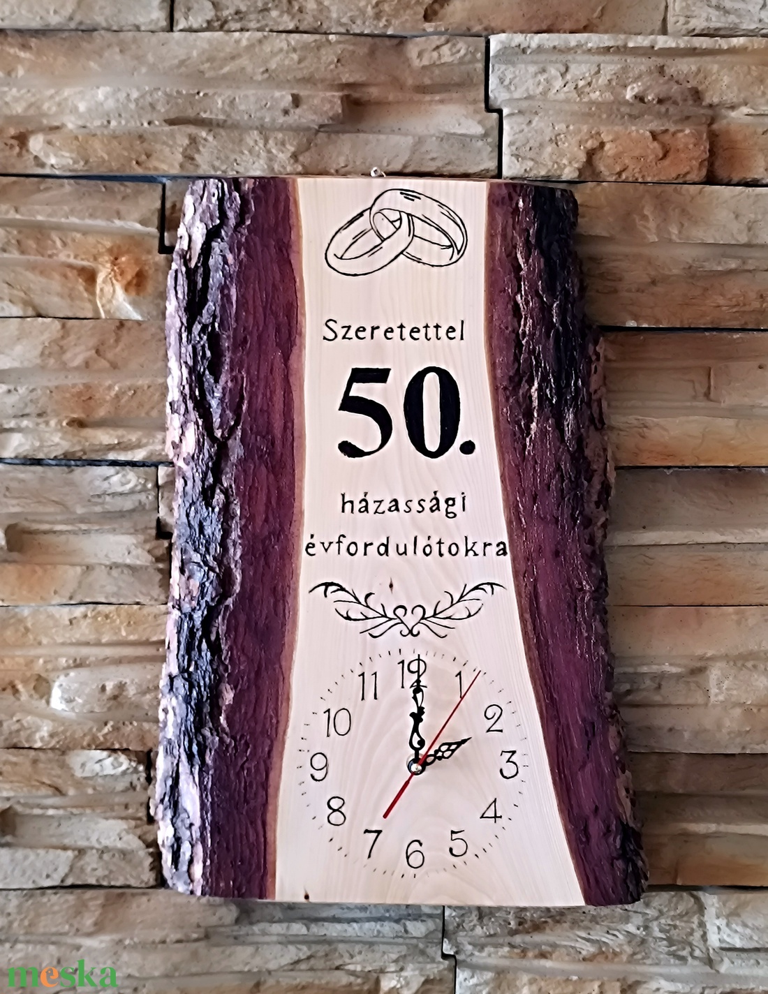 Fa falióra 50.házassági évforduló alkalmából - otthon & életmód - dekoráció - fali és függő dekoráció - falióra & óra - Meska.hu Fa falióra 50.házassági évforduló alkalmából - otthon & életmód - dekoráció - fali és függő dekoráció - falióra & óra - Meska.hu