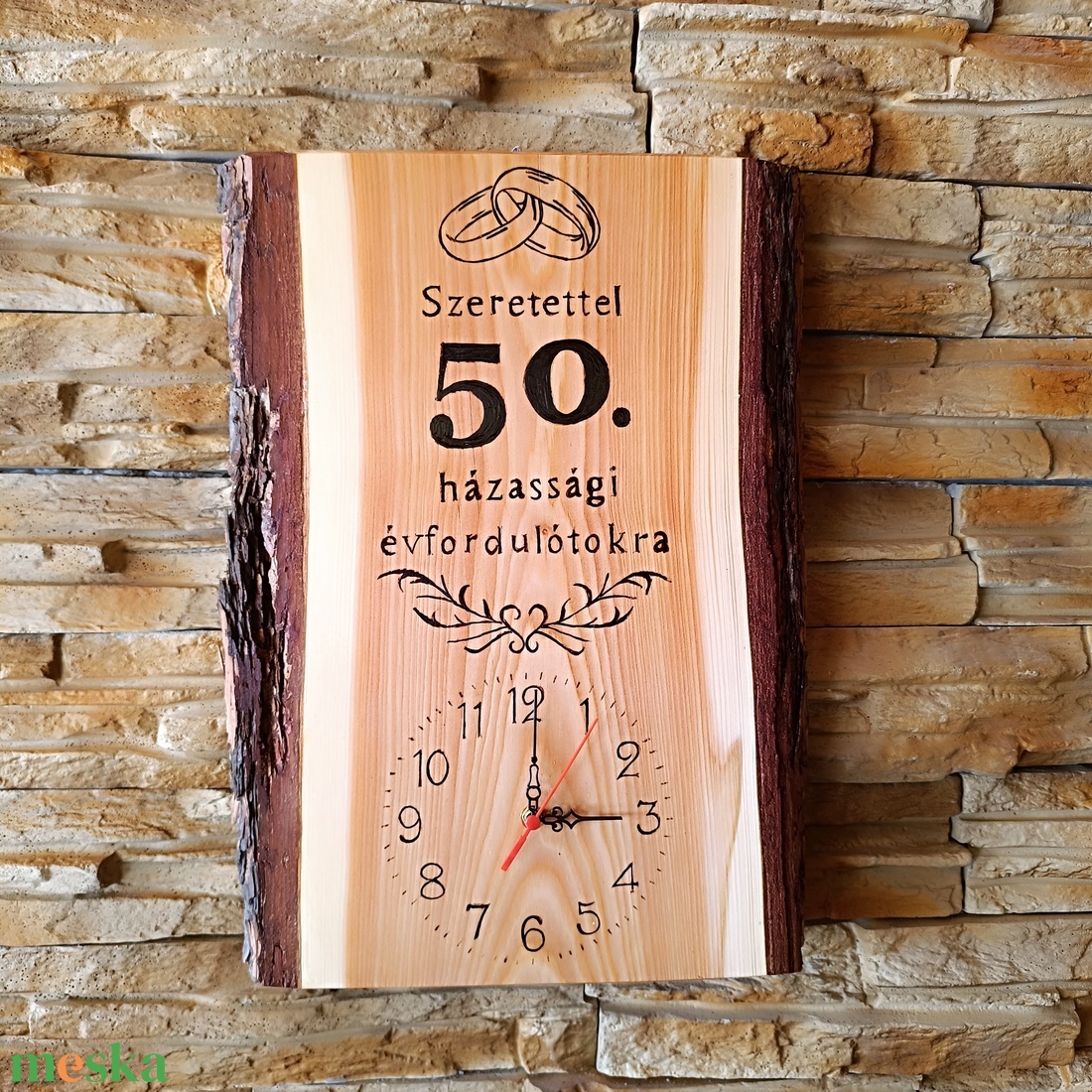Fa falióra 50. házassági évforduló alkalmából - otthon & életmód - dekoráció - fali és függő dekoráció - falióra & óra - Meska.hu Fa falióra 50. házassági évforduló alkalmából - otthon & életmód - dekoráció - fali és függő dekoráció - falióra & óra - Meska.hu